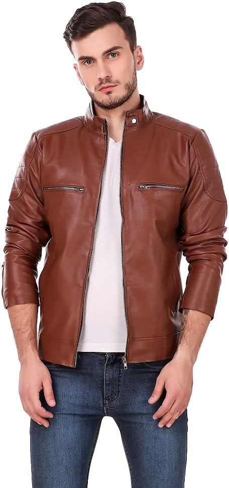 Leather RetailMen's Solid Biker Jacket