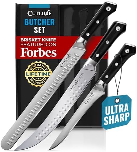 Cutluxe Butcher Knife Set – BBQ Brisket, Breaking & Boning Knife ...