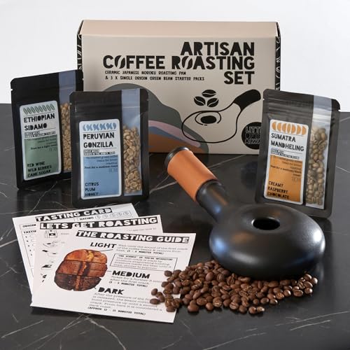 Roast Your Own Coffee Gift Set for Coffee Lovers - includes artisan Roasting Pan Green Coffee Beans How to Guide Light Medium Dark Level - Image 2
