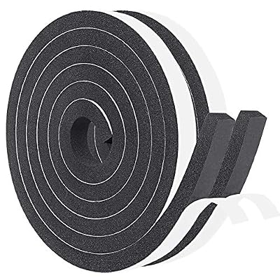 Foam Tape 3 Strips Total 50 Feet Long 1/4 Inch Wide X 1/8 Inch Thick, Weather Stripping for Doors and Window High Density Foam Seal Tape Sliding Door Weather Strip, 3 X 16.5 Ft Each