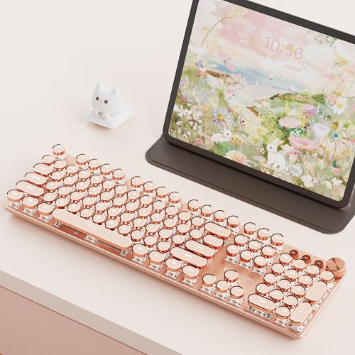 Clavier de machine à écrire sans fil EWEADN V20 à 104 touches rétroéclairé blanc