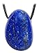 Kaltner Präsente Geschenkidee - Lederkette für Damen und Herren mit Trommelstein Anhänger Edelstein Lapislazuli