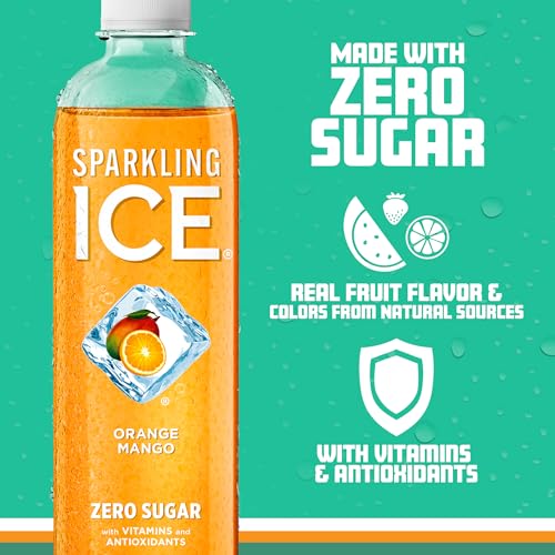 Image of Sparkling Ice, Orange Mango Sparkling Water, Zero Sugar Flavored Water, with Antioxidants and Vitamins, 17 fl oz Bottle