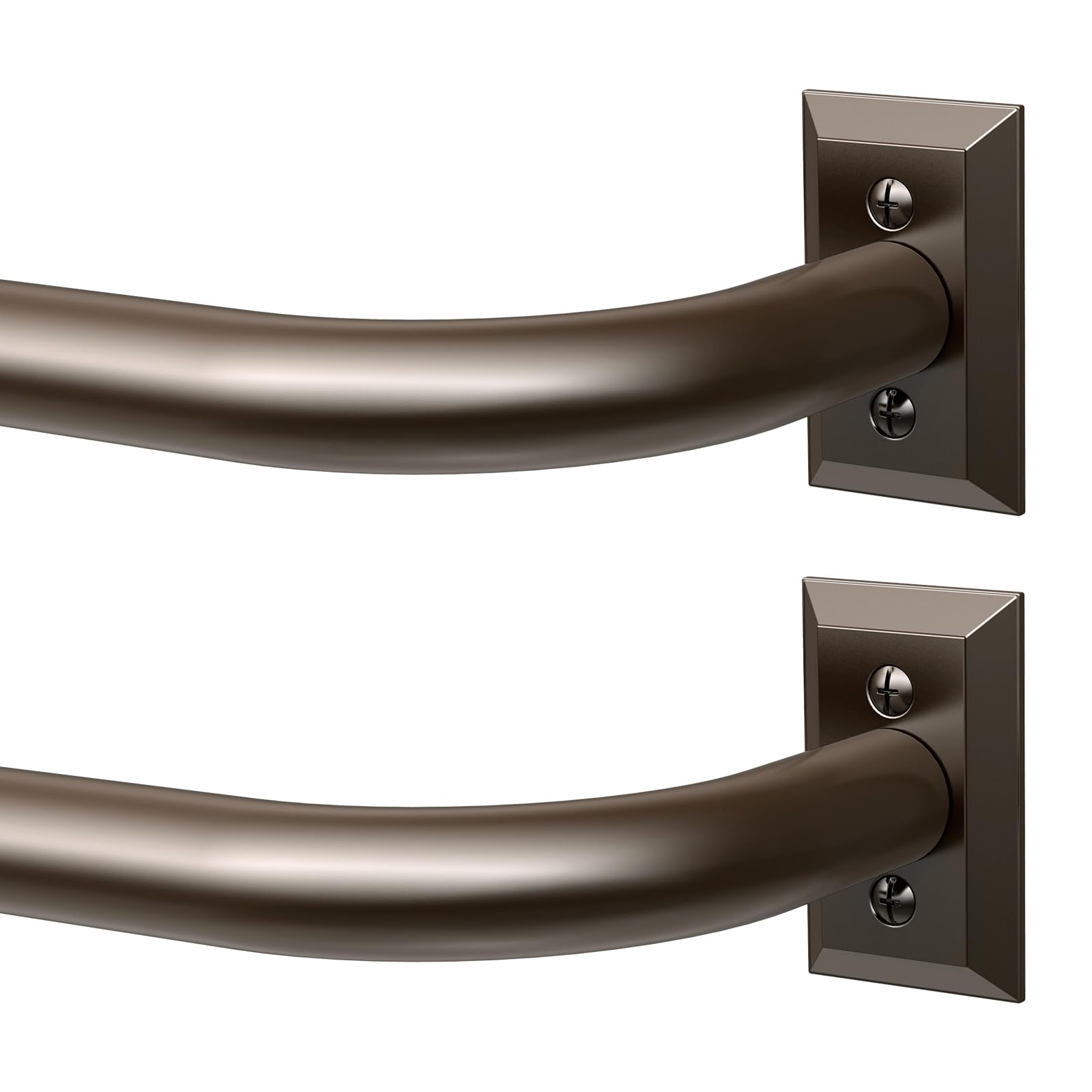 Bronze Curtain Rods 2 Pack, Heavy Duty Wrap Around Curtain Rod for Windows 28 to 48 Inch, Adjustable Decorative Blackout Drapery Pole, Modern Room