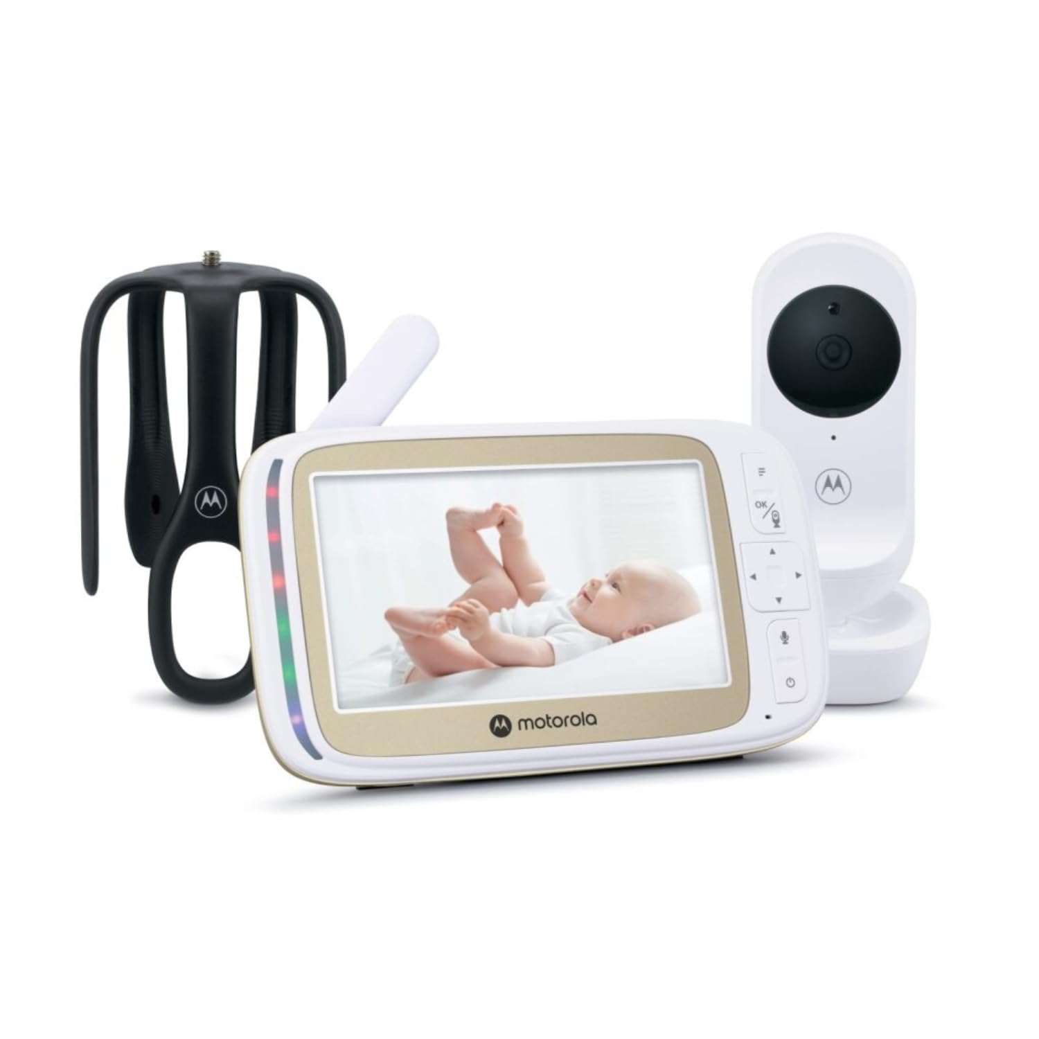 Motorola Nursery VM45 CONNECT Vigilabebés con Cámara Wi-Fi y Monitor de 5”, Visión HD 720p, Habla Bidireccional, Control de Temperatura, Stargrip Montaje Cuna, App Motorola Nursery, Largo Alcance