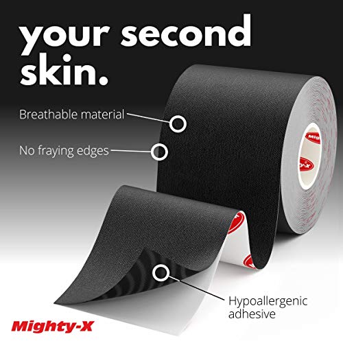 (3 Uncut Rolls) Waterproof Kinetic Tape for Knees and Shoulders + 50 Video Guides - Immediate Pain Relief - Use as: Knee Tape, Muscle Tape, Shoulder Tape - 16.4ft - Latex Free - Great Adhesion - Thumbnail 7