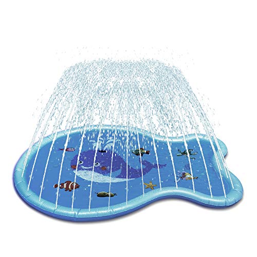 Wenlong Sprinkler for Kids 70' Splash Pad Wading Pool Outdoor Water Toys Backyard Fountain Play Mat Swimming Pool for Babies and Toddlers 1 -12 Year Old Boys Girls Party Sprinkler Toys