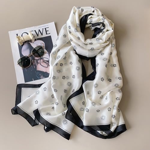 Image of Printed Poly Silken feel Scarf Stole for Women | Stylish, Soft, & Lightweight | Satin Feel Neck Scarf, Hair Scarf, Head Scarf for Women
