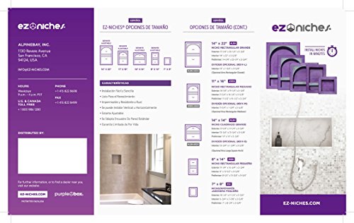 image for EZ-NICHES USA - 8in x 14in - Small Rectangular Niche - Ready for Tile 