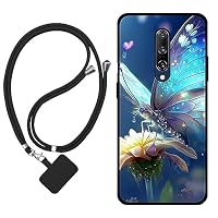 Gufuwo Custodia per OnePlus Nord N10 5G Case, BE2029 Guscio Rigido con Pellicola Temperata + Rivestimento Morbido TPU Motivo Floreale Antishock Cover per OnePlus Nord N10 5G Farfalla