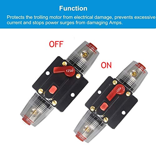 30A-40A-50A-60A-80A-100A-125A-150A-Audio-Circuit-Breaker-Auto-Car-Stereo-Inline-Fuse-Holders-Inverter-Manual-Reset-12V-24V-DC-for-Automotive-Marine-Boat-Audio-System-Protection-125A