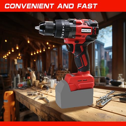 Cordless Drill Compatible with Milwaukee M18 Batteries, 1/2&rdquo; Metal Self Lock Chuck, 150Nm MAX Torque, 2 Variable Speed 20+3 Position, Professional Drill/Driver (NO BATTERY)