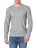 Henley Langarm-Shirt MUSTANG Herren Adrian H Henley-Hemd, dunkelblau, M