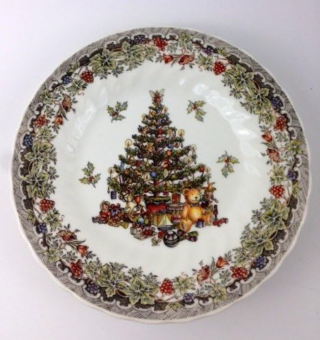 Queens Myott Christmas Tree Salad Plates 8" - Set of 4