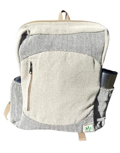 Gurkha Backpack Handmade Unique design Himalayan Hemp 17 IN Large Hippie, Festival, Hiking & Tablet Backpack - Handmade in Mt. Everest Country Nepal