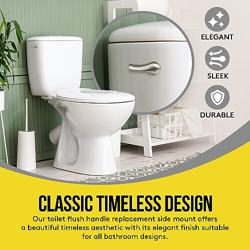 Qualihome Universal Toilet Handle Tank Flush Lever Replacement Handle, Satin