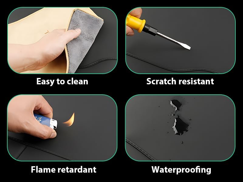 Miniatura 4 de HCMAX Paquete de 2 alfombrillas protectoras para respaldo de asiento de automóvil, impermeables, fáciles de limpiar, multifuncionales, bolsa de