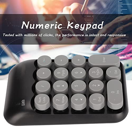 Vbestlife 18 Keys Wireless Numeric Keypad, Portable Typec Number Keypad Mini Computer Usb C Number Keyboard Vintage Round Frosted Numeric Keypad For Laptop #TOP2