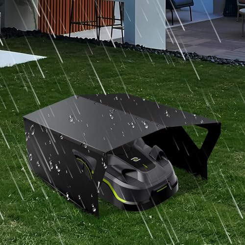 Garage voor robotmaaier, verzinkt, weer en wind, beschermt de robotmaaier tegen uv-straling, dak voor robotmaaier, 78 x 63 x 34 cm, zwart - Afbeelding 5