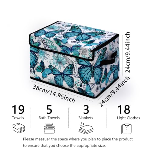 Image of Stackable Clothes Storage Bins with Lids 3 Pack | Closet Organizers, Fabric Box, For Blanket Clothes, Under Bed Storage Containers