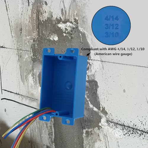 Image of Blue Old Work Shallow Outlet Box, 8 cu in, 3 Pack, ETL Listed | Features 8 cu in Shallow Electrical Box; Non-Metallic; AWG Standard.