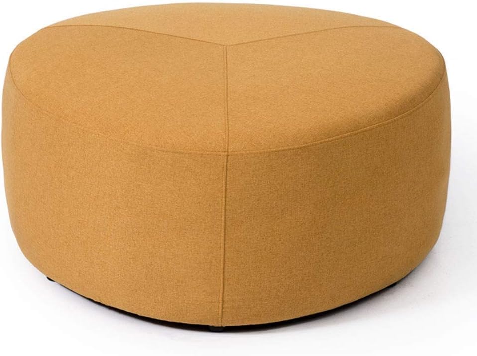 Repose-pieds ottoman jaune 80cm rembourré pour un confort d'assise optimal au salon