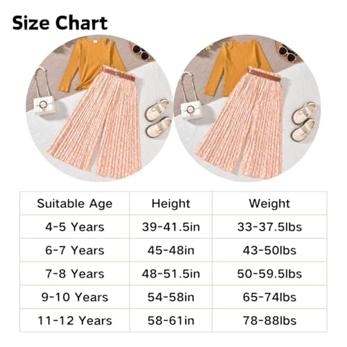 Image of HIHA Girls Long Sleeve Cut Out Tops Pleated Wide Leg Pant Set with Belt Fall Winter Outfit