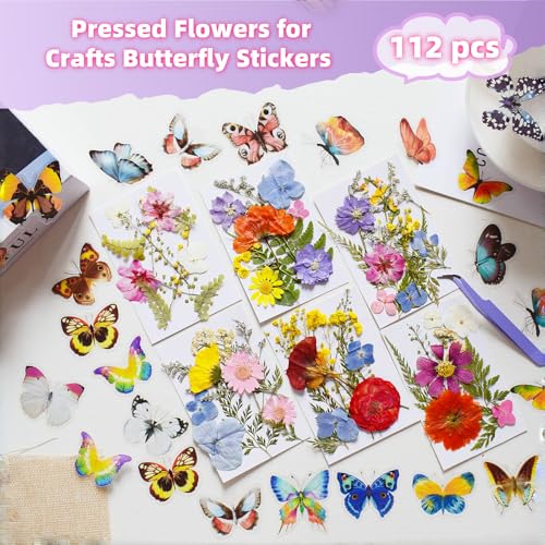 112 piezas flores secas prensadas para manualidades miniatura 2
