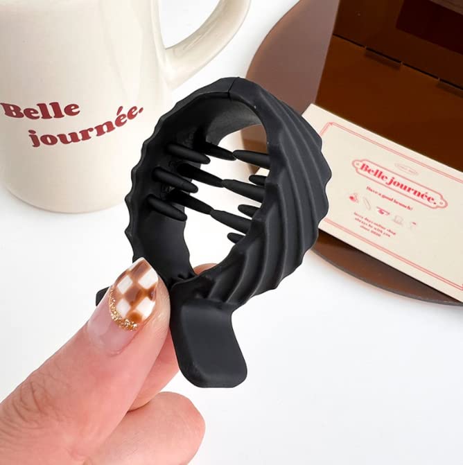 Miniatura 4 de 2 pinzas para el pelo de cola de caballo alta, con hebilla de cola de caballo mate, pinzas para el cabello redondas, dentadas pequeñas, mate,