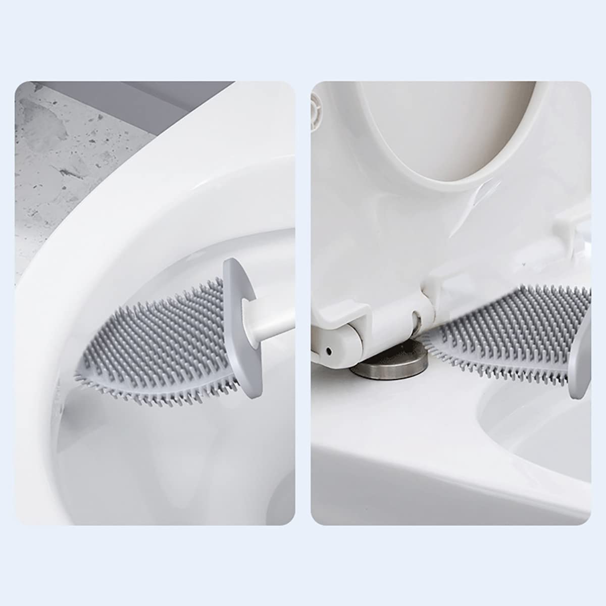 Set Scopino WC Con Supporto Arieggiato - 2 Pezzi Bianco - Testina Per Una Pulizia Profonda