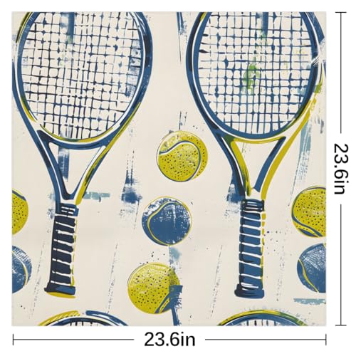 KOBLEN Tennis Silk Scarf 23.6x23.6 Inch Square Neck Scarf for Women Breathable Lightweight Neckerchief Silk Head Scarf Hair Wrap2