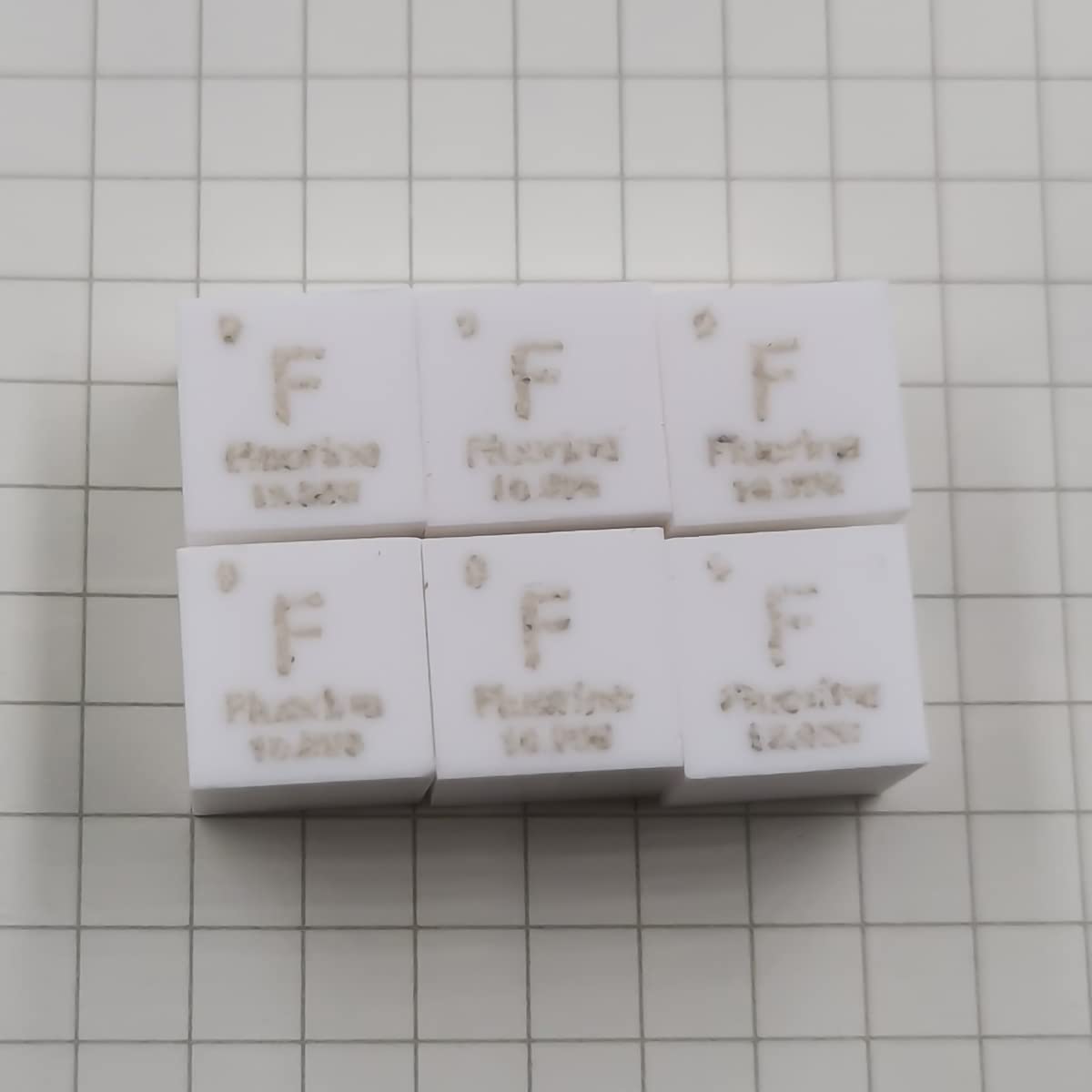 Fluor (F) Dichtewürfel, Laborqualität, präzise über 99,9 % hochrein, verwendet für Laborexperimentsmaterialien, persönliche Hobbys und Sammlungen (Größe: 10 mm, Farbe: matt)