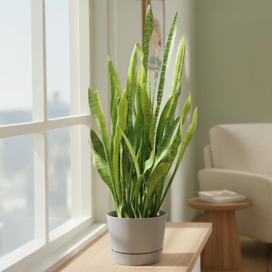 Root & Vessel Majestic Mid-Century Modern Low Profile Cylinder Pot, Matte Gray, 10.5" Matte Gray 10.5-Inch