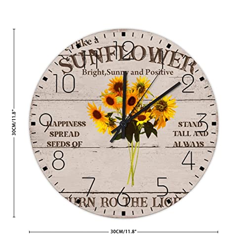 Horloge murale en bois tournesol pour décorer la terrasse et le porche