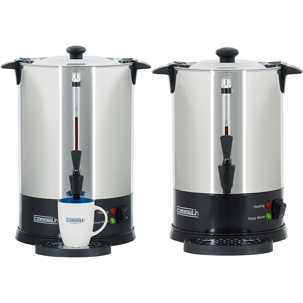 Caffettiera Percolatrice Casselin 48 Tazze - Acciaio Inox, 6.8 Litri, Rubinetto Antigoccia - Foto 6