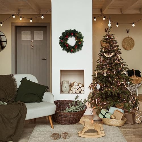 Corona de Navidad para exterior e interior de 40 cm con luces para pared y hogar 4