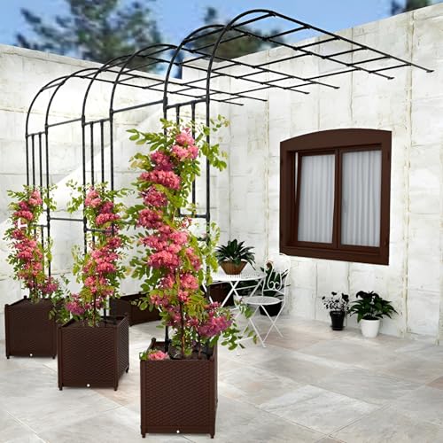 Metalowy łuk ogrodowy, krata, montowana na ścianie, pergola do pnących róż i roślin, wytrzymała, odporna na warunki atmosferyczne wsparcie, dostępna w rozmiarach od 70 do 180 cm wysokości