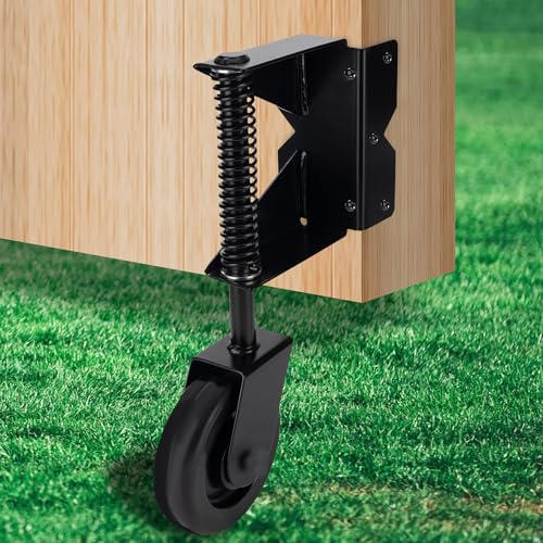 Image of Heavy Duty Gate Wheel for Wooden Gate, Spring Loaded Gate Caster Wheel, Farm Gate Wheel with 220 Lbs Capacity, 360 Swivel, for Left Gate