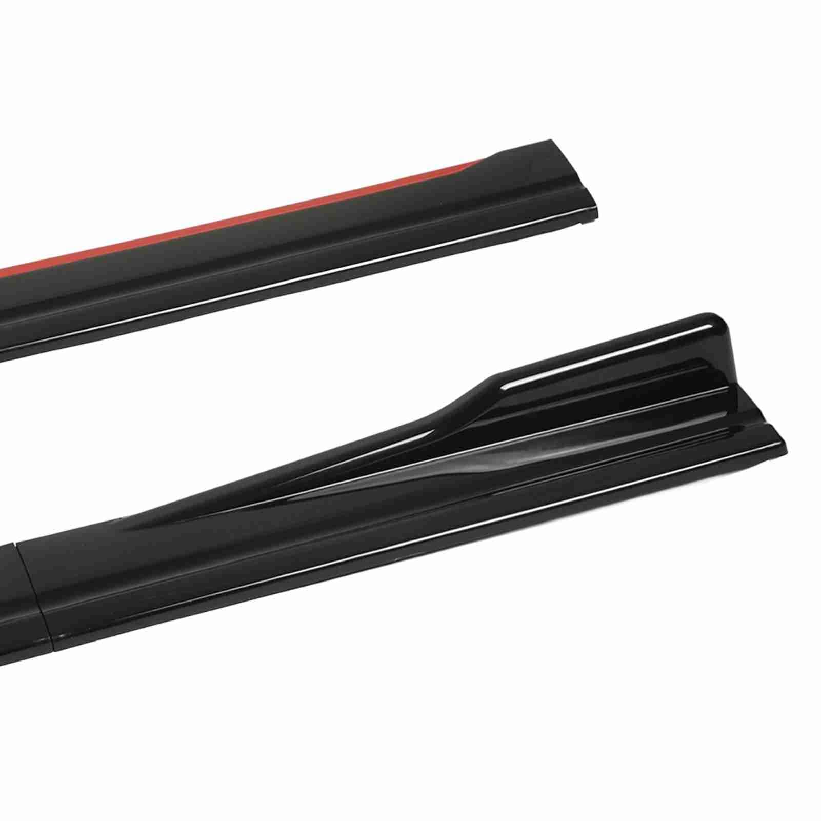 Dioche Corps de Séparateurs de Lèvre 8 Pièces Jupe Latérale de Voiture Rouge Séparateurs de Lèvre Latéraux Brillants Extension Kit de Carrosserie de Panneau d'aile de Remplacement pour,