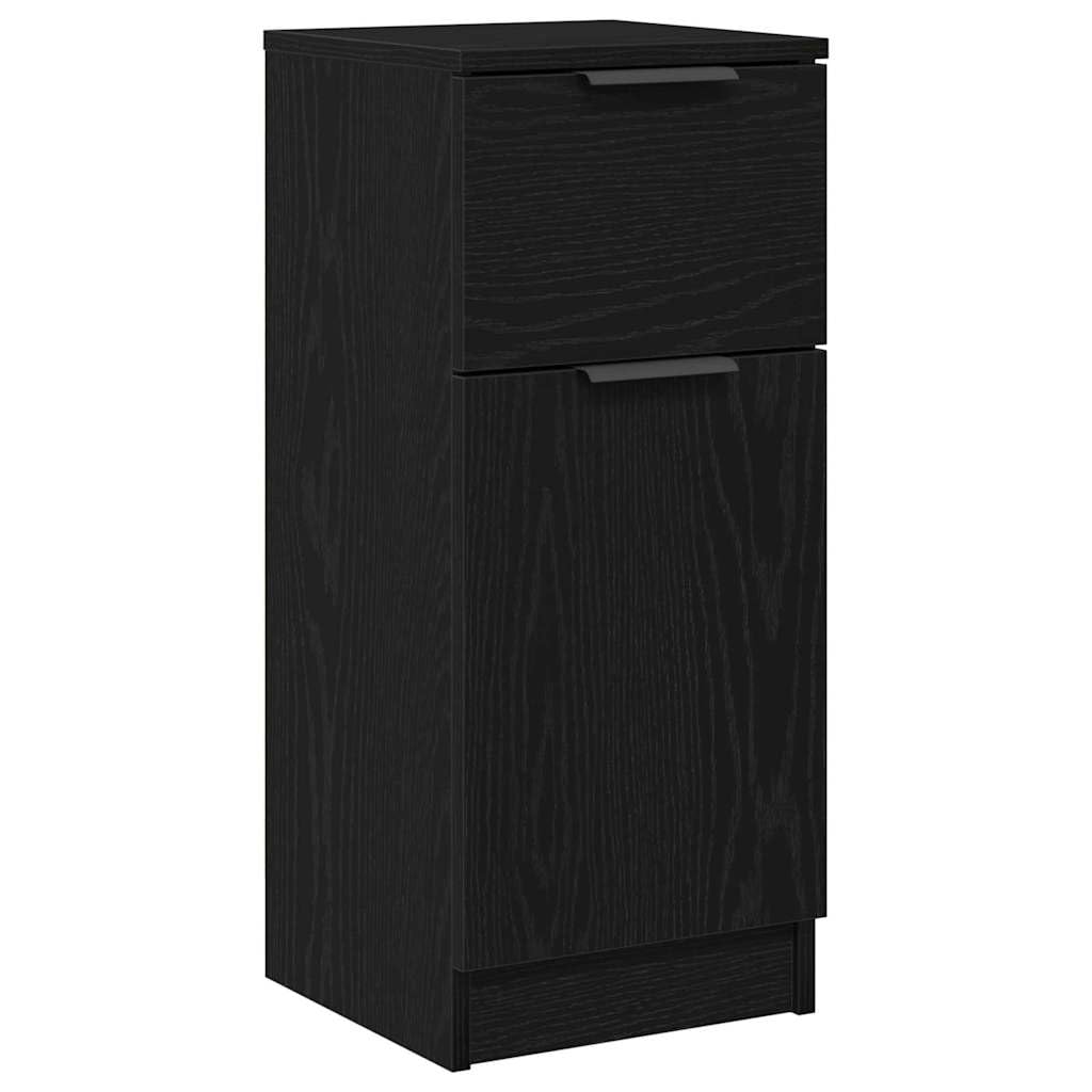 Aparador moderno para almacenamiento y decoración, aparador estable con gran espacio de almacenamiento, con dos compartimentos y cajón de madera de roble negro