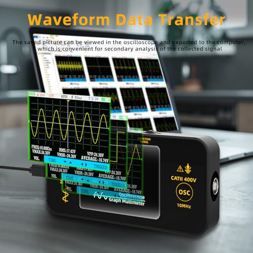 BSIDE Handheld Oszilloskop 3.2’’ TFT Display Tragbares Digitale Oszilloskope 10MHz Bandbreite Automotive Oszilloskop 48MSa/s Abtastrate Trigger Funktion Auto/Nomal/Single