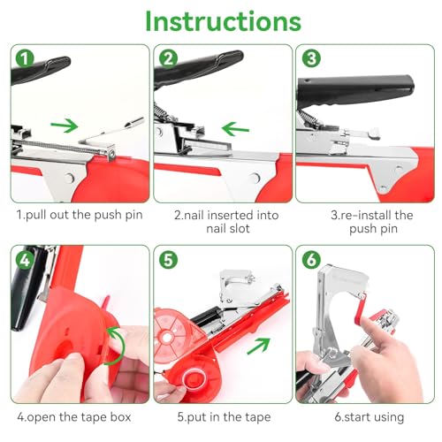 Máquina manual para atar plantas con 10000 grapas y cintas miniatura 2
