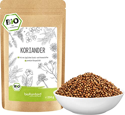 Koriandersamen ganz BIO getrocknet und 100% natürlich aus kontrolliert biologischem Anbau von bioKontor (250 g)