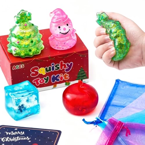 Christmas squishies, Glitter Slow Rising Squeeze Toys - image 3