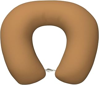 Oudrspo Almohada cómoda en Forma de U de Color marrón Liso: Almohada de Viaje de Espuma viscoelástica para el Cuello para Dormir y Descansar