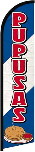 Pupusas - Bandera publicitaria sin viento, perfecta para restaurantes, camiones de comida, patios de comida, tiendas, eventos, cafeterías