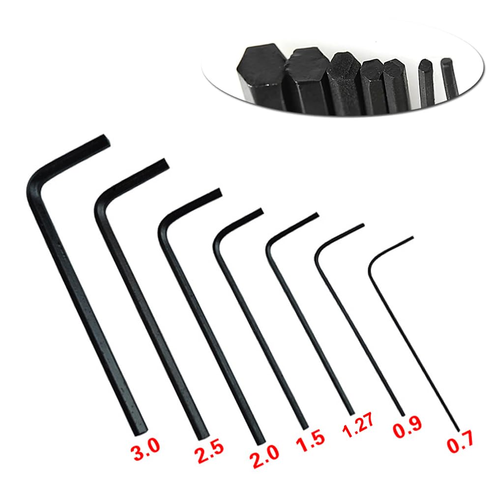 Jeu De 7 Clés Allen (0,7 à 3 Mm) En Acier Carbone - Pour Meubles, Vélo, Guitare, Bricolage - 8