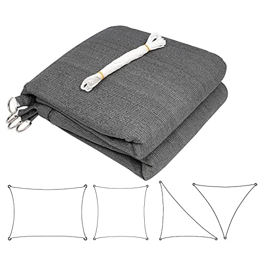 Laneetal Voile d'ombrage carrée 4x4m HDPE Respirant Protection Solaire pour Une Utilisation dans Les Jardins/balcons/terrasses,Gris