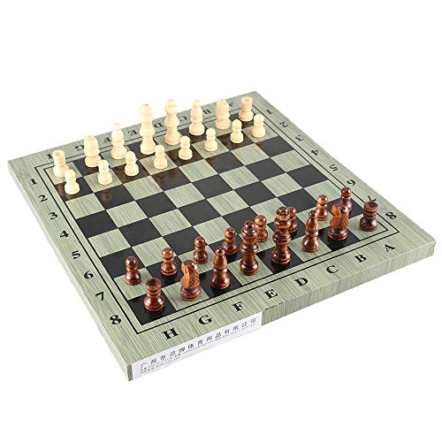 DECDEAL Jogo de Xadrez Internacional De Xadrez Jogo De Xadrez De Madeira Portátil Para Viagens de Fa