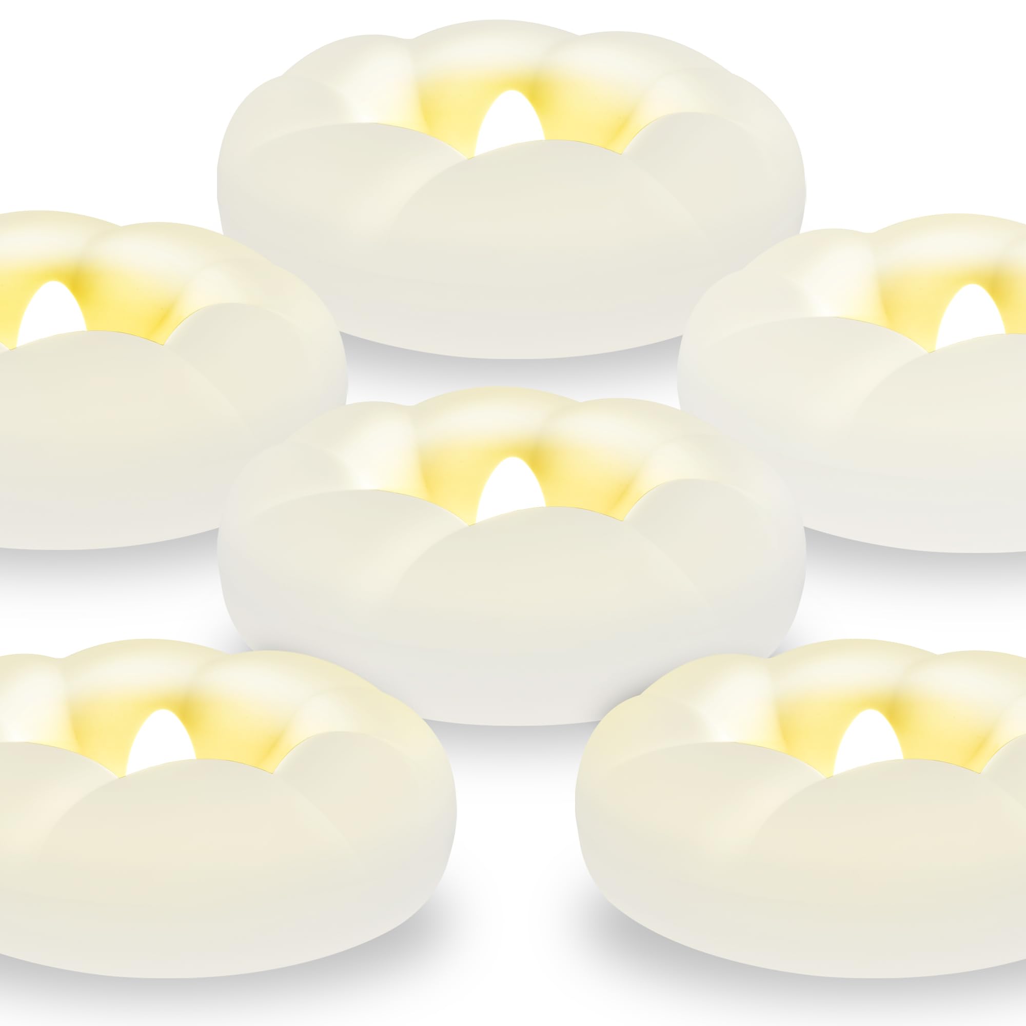 6PACK Flameless LED Floating Candles, 3'' Battery Operated Plastic Flickering Waterproof Tealights for Cylinder Vases, Centerpieces at Wedding, Party, Pool, Holiday (Warm White)